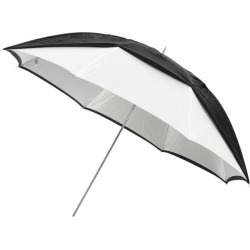 Westcott Optical White Satin 60' Convertible Umbrella with Removable Black Cover