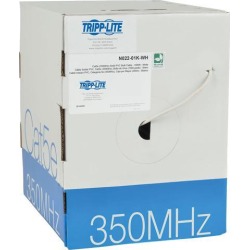 Tripp Lite Cat5e Bulk Solid-Core PVC Cable, 350 MHz, White, 1000 ft. (N022-01K-WH)