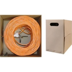 Offex Bulk Cat6 Ethernet Cable, Stranded, UTP (Unshielded Twisted Pair), Pullbox, 1000 foot - Orange