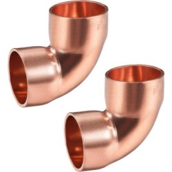 7/8-inch ID 90 Degree Copper Elbow Short-Turn Copper Fitting Conector for Plumbing 2pcs