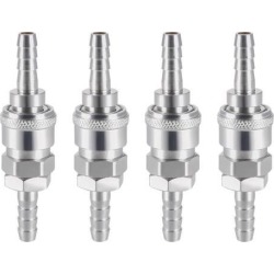 Quick Coupler, Homebrew Fitting Connector 23/64' Barb Quick Disconnect Set 4 set