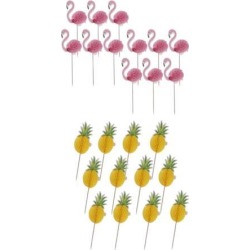 3D Fineapple Hawaiian Flamigo Cupcake Cake Topper Birthday Party Supplier