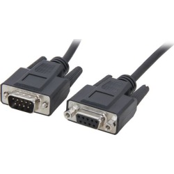 C2G 52030 DB9 M/F Serial RS232 Extension Cable, Black (6 Feet, 1.82 Meters)