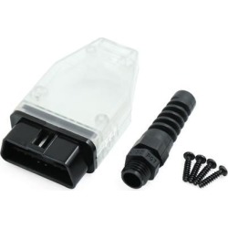OBD2 16 Pin Car GPS Diagnostic Connector Male Adapter Shell DC 12V White