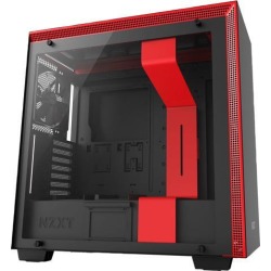 NZXT H700 - ATX Mid-Tower PC Gaming Case - Tempered Glass Panel - Enhanced Cable Management System - Water-Cooling Ready - Black/Red