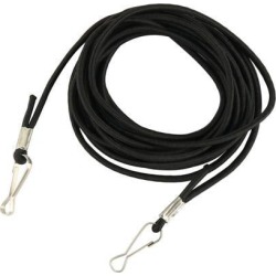 Unique Bargains Nylon Coated Rubber Stretchy Fishing Safety Lanyard Rope Black 9.84Ft