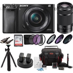 Sony Alpha a6000 Mirrorless Digital Camera with 16-50mm and 55-210mm Lens Bundle
