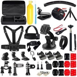 Wanmingtek 50 in 1 Action Camera Accessories Kit for GoPro Hero 5 4 3+ 3 2 1 with Carrying Case/Chest Strap/Octopus Tripod