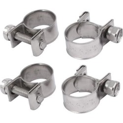 12mm-14mm 304 Stainless Steel Screw Mounted Adjustable Pipe Hose Clamps 4pcs