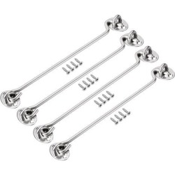 10' Cabin Hook Eye Latch Gate Door Swivel Window Door Hook Stainless Steel with Mounting Screws 4pcs
