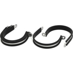 60mm Dia EPDM Rubber Lined P Clips Cable Hose Pipe Clamps Holders 5pcs