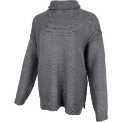 Womens Turtleneck Chunky Knit Sweater Pullover Long Sleeves S Gray