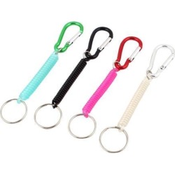 4Pcs Flexible Spring Stretchy Coil Keychain Keyring Strap Key Holder Multicolor