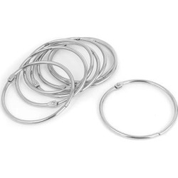 Unique Bargains 8pcs 75mm Inner Dia Metal Snap Ring Round Keyring Key Chain Silver Tone