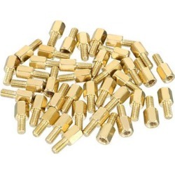 40pcs M3 6+6mm Female Male Thread Brass Hex Standoff Spacer Screws PCB Pillar