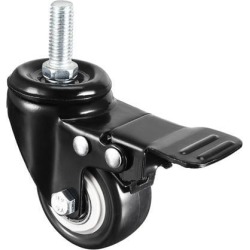 2 Inch Swivel Caster Wheels PU Threaded Stem Caster Wheel and Brake M10 x 25mm