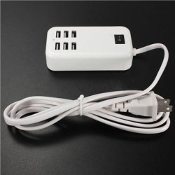 30W 6A Universal Travel USB-Powered Devices 6 Port USB Multi-function Wall Charger Power Adapter