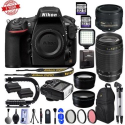 Nikon D810 36.3MP 1080P DSLR Camera w/ Wi-Fi & GPS Ready - 4 Lens - 21 to 300mm - 128GB- 24PC Kit