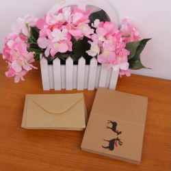 50pcs Kraft Paper Reindeer Antler Cards with Envelopes for Wedding Christmas