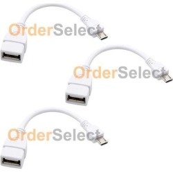 3 NEW USB Micro B to A Adapter OTG Cable Cord for Android Phone Google Nexus 7