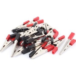 24 Pcs Insulated Test Lead Crocodile Alligator Clips Clamps for Charge Cable