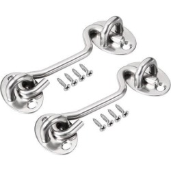3' Cabin Hook Eye Latch Gate Door Swivel Window Door Hook Stainless Steel with Mounting Screws 2pcs