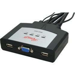 Rosewill RKV-4UC 4 Port USB Cable KVM, 1.2m Cable Built with Speaker Mic Remote Flip Button