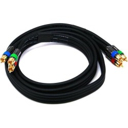 Monoprice 6ft 18AWG CL2 Premium 3-RCA Component Video/Audio RG-6/U Coaxial Cable - Black