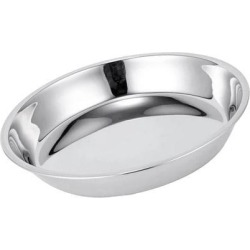 Practical Stainless Steel Tableware Round Dinner Plate Food Container 30CM