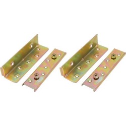 6-inch Iron Zinc Plated Bed Hinge Rail Brackets Connecting Fittings 2 Sets