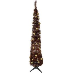 6' Pre-Lit Brown Pop-Up Artificial Christmas Tree - Clear Lights