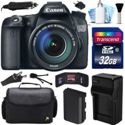 Canon EOS 70D DSLR SLR Digital Camera w/ 18-135mm STM Lens (32GB Value Bundle)