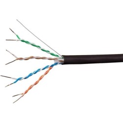 Monoprice Cat6A Ethernet Bulk Cable - 1000 feet - Black Solid, 550Mhz, UTP, CMP, Plenum, Pure Bare Copper Wire, 10G, 23AWG - Entegrade Series