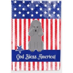 Patriotic USA Poodle Silver Flag Garden Size BB3063GF