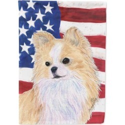 USA American Flag with Chihuahua Flag Canvas House Size
