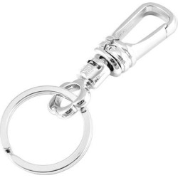 Unique Bargains Unique Bargains Silver Tone Split Ring Spring Loaded Clasp Hanging Keyring Keychain