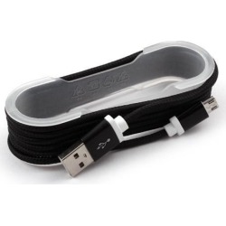 Nylon Braided USB 2.0 A Male to Micro B Charger Cable Black for Android Phone