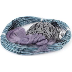 Unique Bargains 1.8' x 1.8' Nylon Fishing Gill Net Fish Angler Mesh Hole for Fishermen Gray Blue