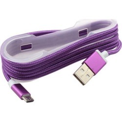 Nylon Braided Wire USB 2.0 A Male to Micro B Charger Data Cable Purple 4.92Ft