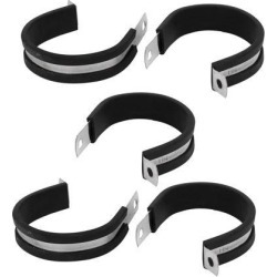48mm Dia EPDM Rubber Lined P Clips Cable Hose Pipe Clamps Holder 5pcs
