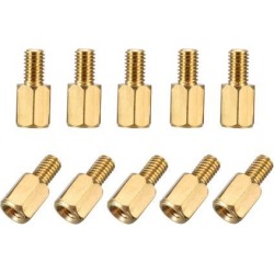 Unique Bargains 30pcs M3 6+5mm Female Male Thread Brass Hex Standoff Spacer Screws PCB Pillar