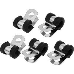 6mm Dia EPDM Rubber Lined P Clips Cable Hose Pipe Clamps Holder 5pcs