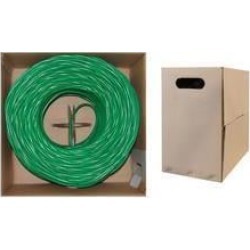Bulk Shielded Cat 5e Green Ethernet Cable, STP (Shielded Twisted Pair), Solid, Pullbox, 1000 foot