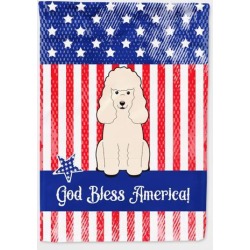 Patriotic USA Poodle White Flag Garden Size BB3065GF