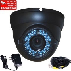 VideoSecu Vandal Proof Outdoor Indoor Dome IR Day Night Security Camera 4 - 9mm Vari-focal Built-in 1/3 inch CCD 480 TV Lines High Resolution 36 LEDs