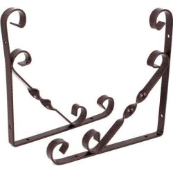 Home Shop Metal L Shaped Support Shelf Bracket Copper Tone 200x200mm 2pcs