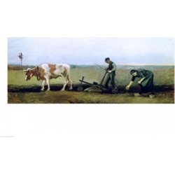 Posterazzi BALXIR166547LARGE Labourer & Peasant Planting Potatoes 1884 Poster Print by Vincent Van Gogh - 36 x 24 in. - Large