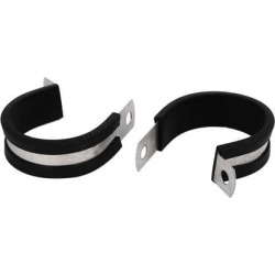 34mm Dia EPDM Rubber Lined P Clips Cable Hose Pipe Clamps Holder 2pcs