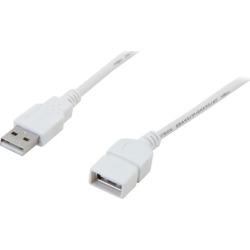 C2G 26686 USB Extension Cable - USB 2.0 A Male to A Female Extension Cable, White (9.8 Feet, 3 Meters)