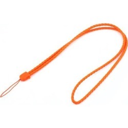 Global Bargains Mobile Phone Orange Faux Leather Round Braid Design Neck Strap Lanyard String